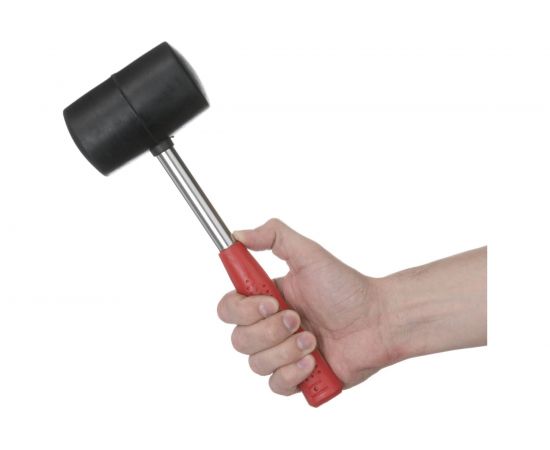 Резиновая киянка INTERTOOL 680г. 75 мм, черная резина, металлическая ручка HT-0232 – изображение 5