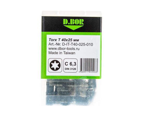 Бита IMPACT Torsion (10 шт; T40; 25 мм) для ударного импульсного инструмента D.BOR D-IT-T40-025-010 – изображение 6