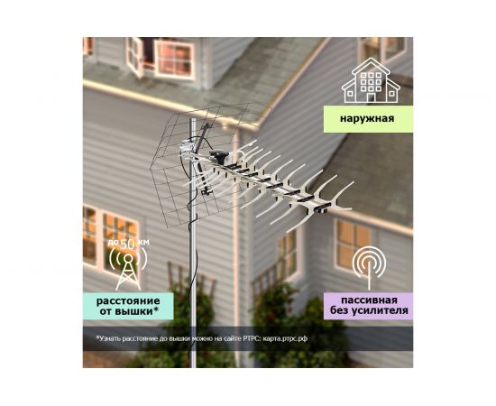 Наружная ТB антенна для цифрового телевидения REXANT DVB-T2 модель RX-412-1 пакет 34-0412-1 – изображение 6