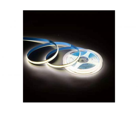 Светодиодная лента Apeyron 24В, 10Вт/м, COB, 528д/м, IP20, 900Лм/м, подложка 8мм, 5м, дневной белый 00-375 