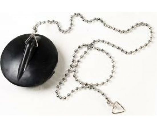 Пробка для ванной Аквалиния черная, с металлической цепочкой P03 