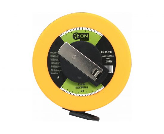 Геодезическая рулетка ON 10м x 12,5мм, фибергласовая лента, закрытый корпус 05-02-010 