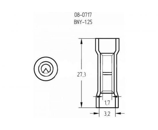 Соединительная изолированная гильза REXANT L-27.3мм нейлон 0.5-1.5кв.мм 1.5/ГСИ-н 0,5-1,5 красная 08-0717 – изображение 2