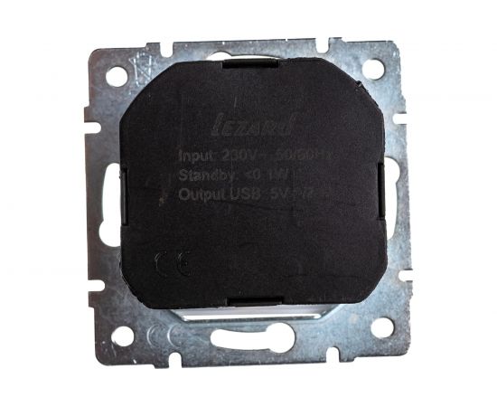 Розетка + USB разъём Lezard, KARINA, с/з, жемчужно-белый перламутр, 707-3088-181 – изображение 2