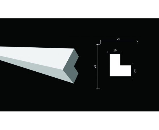 Стеновой уголок Decor-Dizayn ударопрочный влагостойкий под покраску 20Х20Х2000 мм DD802 – изображение 2