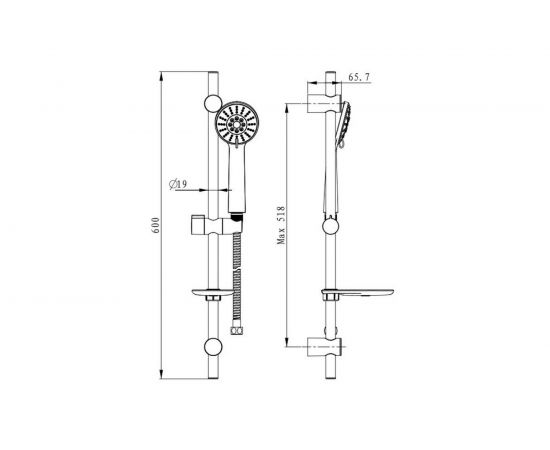 Душевой гарнитур Milardo 350 3503F60M16 – изображение 2