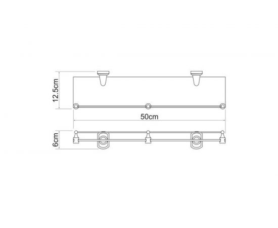 Стеклянная полка WasserKRAFT Oder с бортиком K-3044 – изображение 3