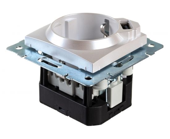 Розетка + USB разъём Lezard, KARINA, с/з, жемчужно-белый перламутр, 707-3088-181 – изображение 3