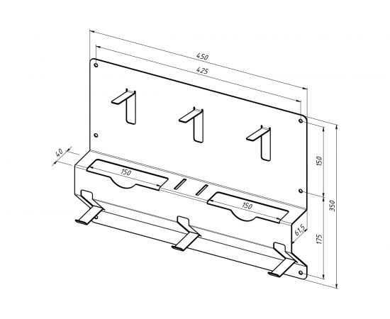 Настенный держатель для угловых шлифмашинок и отрезных дисков EMBODIMENT черный EMB-USM-DB-B – изображение 6