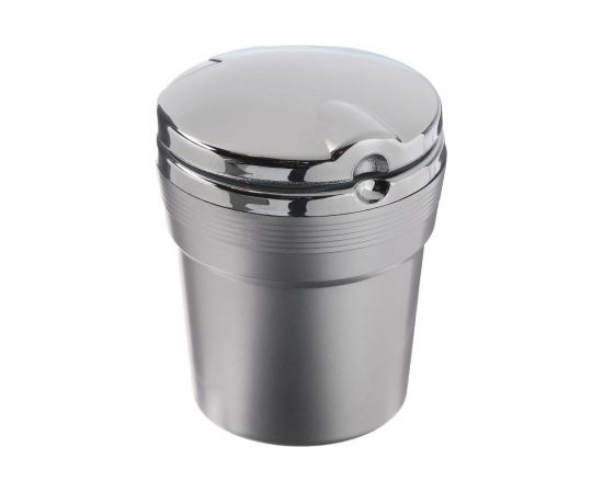 Пепельница для авто с крышкой TORSO подсветка, 7.5x9 см, серебро 4276647 – изображение 7