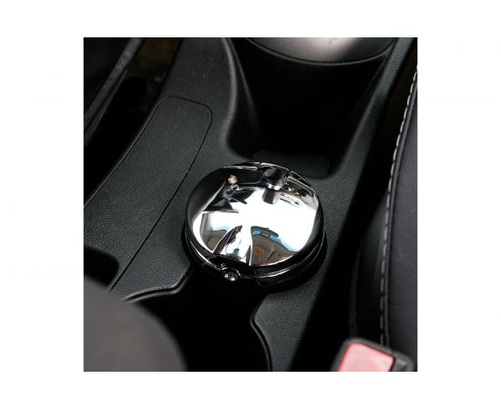 Пепельница для авто с крышкой TORSO подсветка, 7.5x9 см, серебро 4276647 – изображение 9