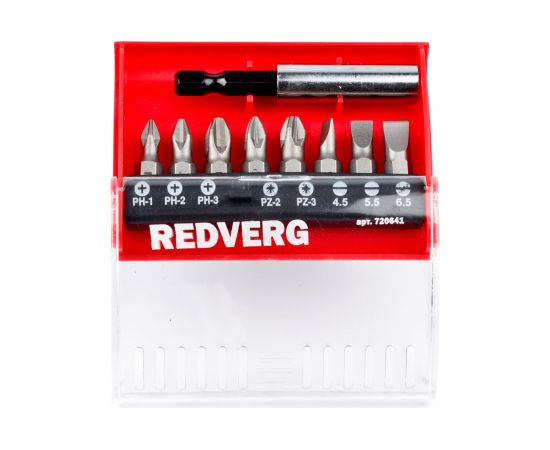 Набор бит PH, PZ, SL, 9 шт. REDVERG 6623517 
