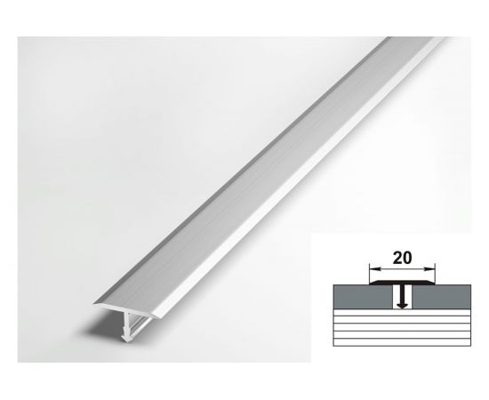 Порог одноуровневый алюминиевый Лука 20 мм, 2,7 м, ламинированный, Без окраса УТ000038572 