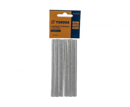 Стержни клеевые серебристые с блестками (6 шт; 7х100 мм) TUNDRA 4686960 