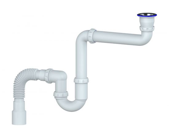 Сифон Unicorn Y315 1 1/2х40 под стиральную машину, прямоточный с гофрой 40х40х50 539529 