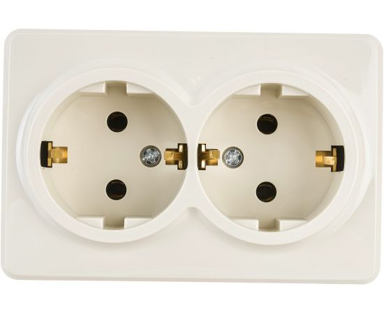 Розетка ЭРА 11-2205-02 2х2P E Schuko, 16A-250В, IP20, ОУ, Эксперт, сл.кость Б0020692 