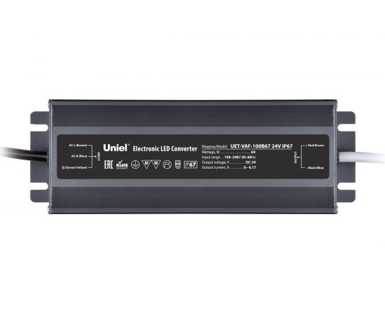Блок питания Uniel ультратонкий UET-VAF-100B67 24V IP67 UL-00009367 