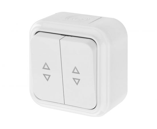 Выключатель Bylectrica 2-клавишный, открытая установка, 6А, проходной, IP54, серия ПРАЛЕСКА АКВА, белый, А6+6 10-873 