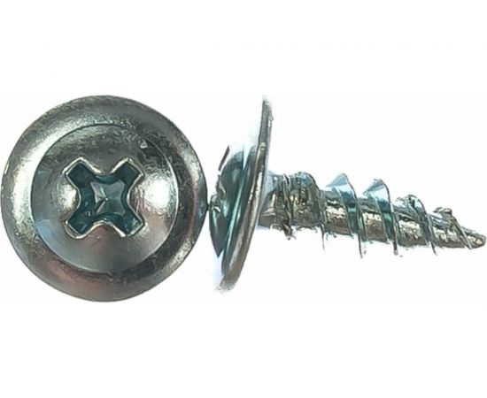 Саморез Daxmer ПШ 4,2x19 с прессшайбой острый белый цинк 1 кг 413907 