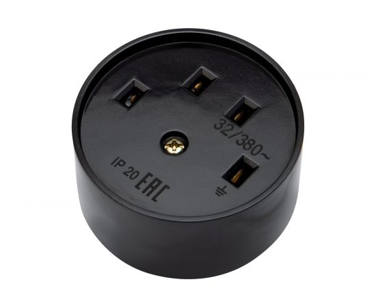 Розетка РШ для электроплит REXANT 32 А, 380 В, 3Р+РЕ открытой установки черная 11-8525 