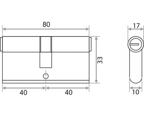 Цилиндр Trodos ЦАМ ЦМ 80, 40/40-5K CP хром 208091 – изображение 2