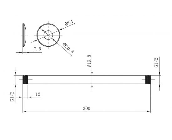 Потолочный держатель для лейки верхнего душа Lemark LM8032C – изображение 2