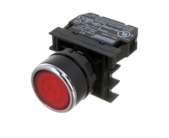 Нажимная кнопка Emas серия B, круглая, красная, с фиксацией, 1НЗ, 250 В AC, 4 А, 10 шт. B200FK – изображение 2