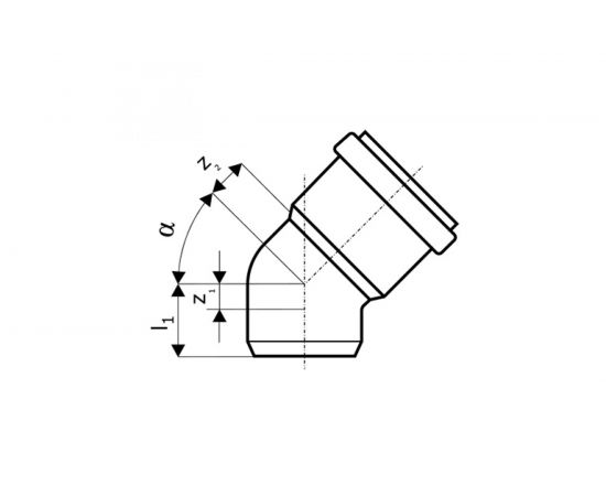Канализационный отвод Ostendorf 90 мм, 15 градусов 114100 – изображение 2