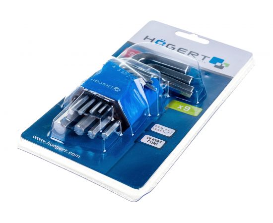 Набор шестигранных Г-образных ключей HOEGERT TECHNIK 1,5-10 мм, S2, 9 шт. HT1W820 – изображение 2