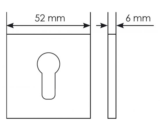 Накладка на ключевой цилиндр MORELLI MH-KH-S6 BL, на квадратной розетке 6 мм, цвет-черный 9012703 – изображение 2