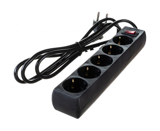 Удлинитель ExeGate EC-5-1.8B 5 евро с заземлением, 1.8м, выключатель с подсветкой, черный 279355 – изображение 3