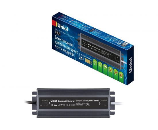 Блок питания Uniel ультратонкий UET-VAF-100B67 24V IP67 UL-00009367 – изображение 3