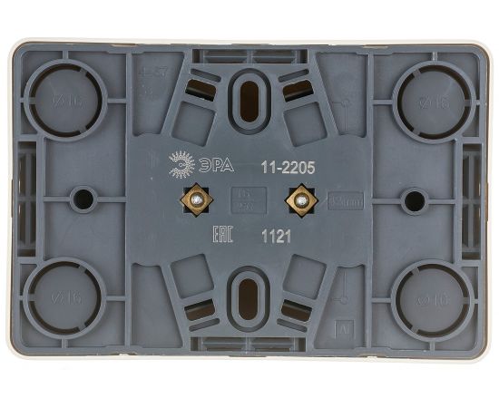 Розетка ЭРА 11-2205-02 2х2P E Schuko, 16A-250В, IP20, ОУ, Эксперт, сл.кость Б0020692 – изображение 3