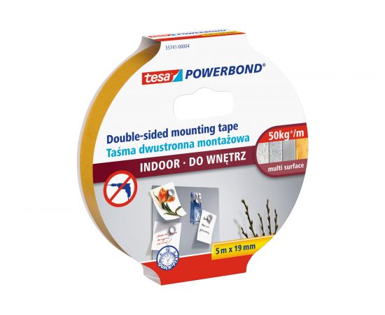 Двусторонняя лента для внутренних работ TESA белая 5 м х 19 мм 55741-00004-04 – изображение 3