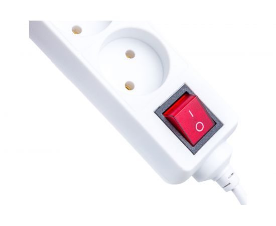 Сетевой удлинитель ФОТОН 10-23S, 2м, 3 розетки, 10А, с выключателем, Белый 24745 – изображение 3