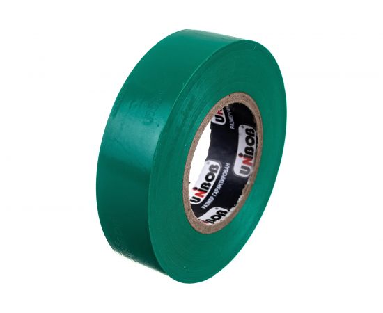 Изолента Unibob ПВХ, 19 мм х 20 м, 150 мкм, зеленая 211756 – изображение 4