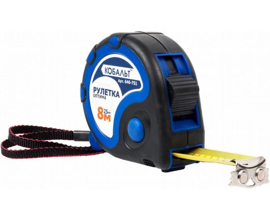 Рулетка Оптима (8м x 25мм) КОБАЛЬТ 646-751 – изображение 4