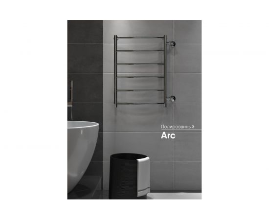 Полотенцесушитель INDIGO Arc 1"" - 1/2 70/40, м/о 60 см, боковое подключение LASW70-40-б/п-60 – изображение 5