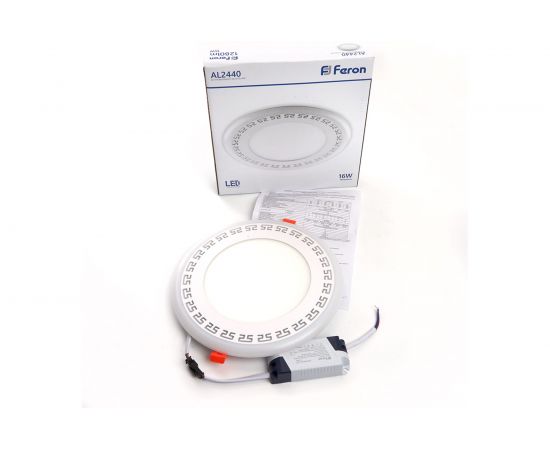 Встраиваемый светильник FERON светодиод 16W, 1280Lm, белый 4000К и синий, AL2440 29598 – изображение 9