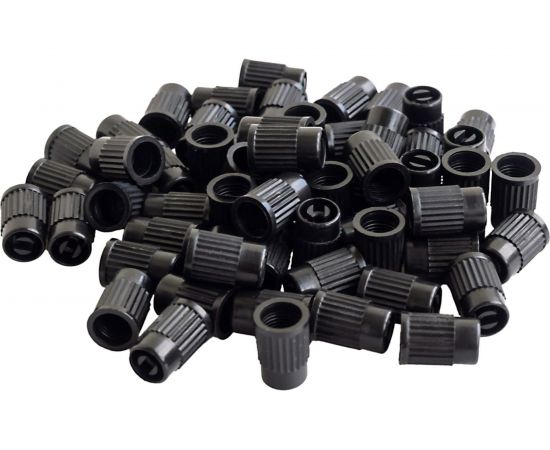 Колпачки на шинный вентиль AIRLINE с ключом, черные, пластик, 60 шт. AVC-60-02 