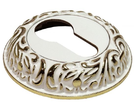 Накладка на ключевой цилиндр MORELLI цвет-белая эмаль/золото MH-KH-CLP W/PG 9011969 