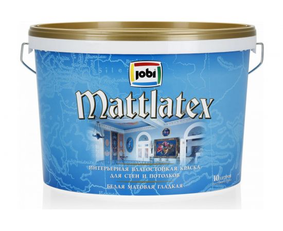 Краска интерьерная влагостойкая JOBI MATTLATEX 10 л 11818 