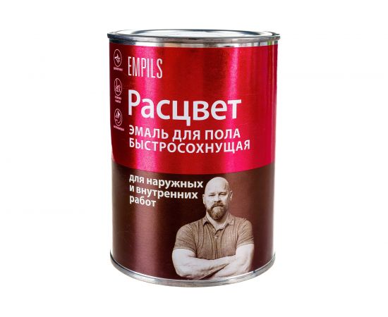 Эмаль для пола Расцвет быстросохнущая, желто-коричневая, 0.9 кг 66018 