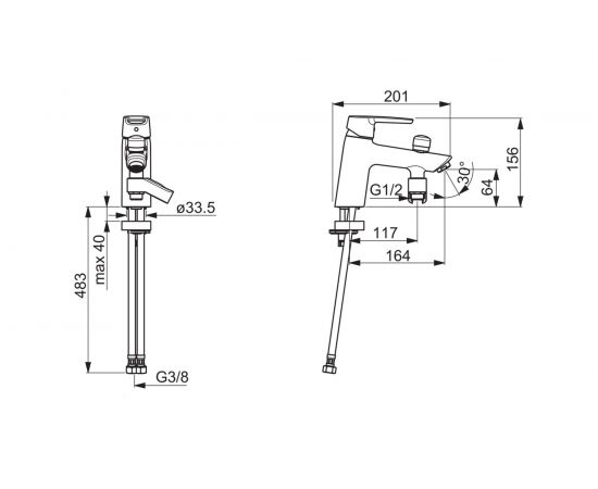 ORAS Cмеситель Saga New 3946F на борт ванны 00000053380 – изображение 2