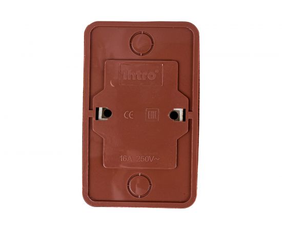 Розетка Intro Quadro 2-203-10 двойная без заземления 2x2P, 16А-250В, IP20, открытая установка, венге, Б0053796 – изображение 2