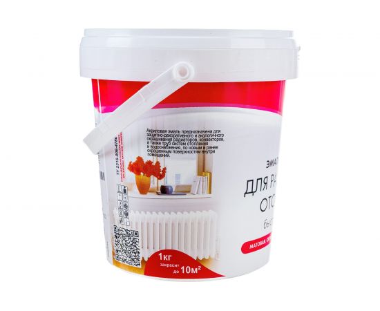 Акриловая эмаль для радиаторов отопления OLECOLOR 1 кг 4300004406 – изображение 2