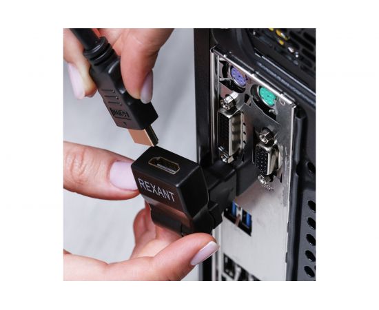 Поворотный переходник штекер REXANT HDMI - HDMI гнездо 17-6813 – изображение 3