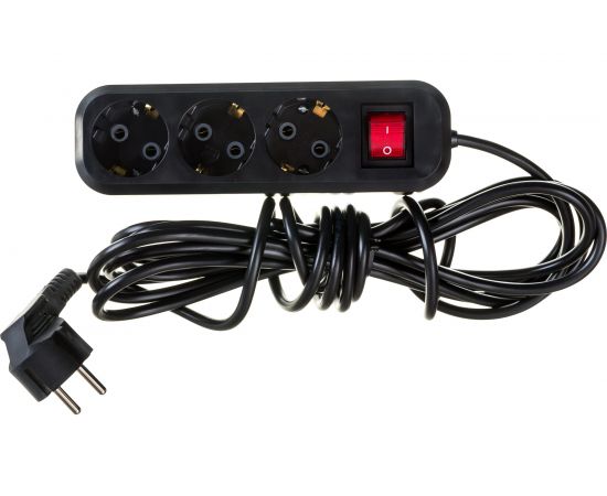 Бытовой удлинитель с заземлением Gigant ПВС 3х0,75 3500Вт 3 гнезда 5м с выключателем 80019 PEC-008 – изображение 3