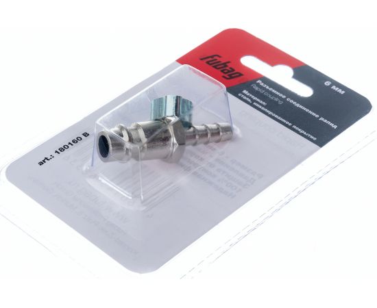 Соединение разъемное (рапид папа — елочка 6 мм, с обжимным кольцом 6х11 мм; блистер) FUBAG 180160 B – изображение 3