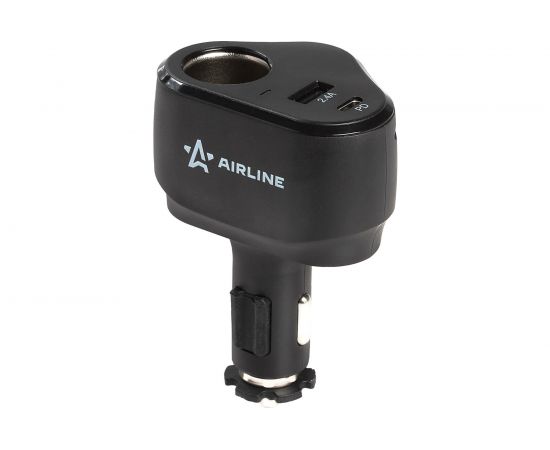 Разветвитель прикуривателя AIRLINE 1 гнездо + Type-C PD + 1USB, 2.4 A, 30 Вт PRO AEBD033 – изображение 4